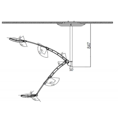 Lampa zabiegowo-operacyjna bezcieniowa E100C sufitowa